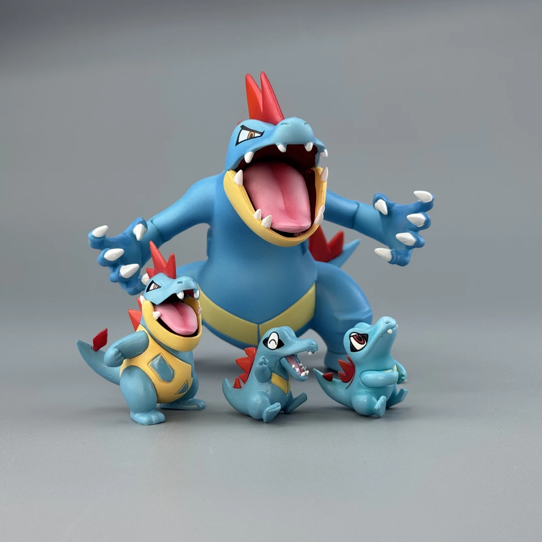 【全款48小时发】大力鳄进化组手办雕像含小锯鳄蓝鳄怪力鳄手办摆件