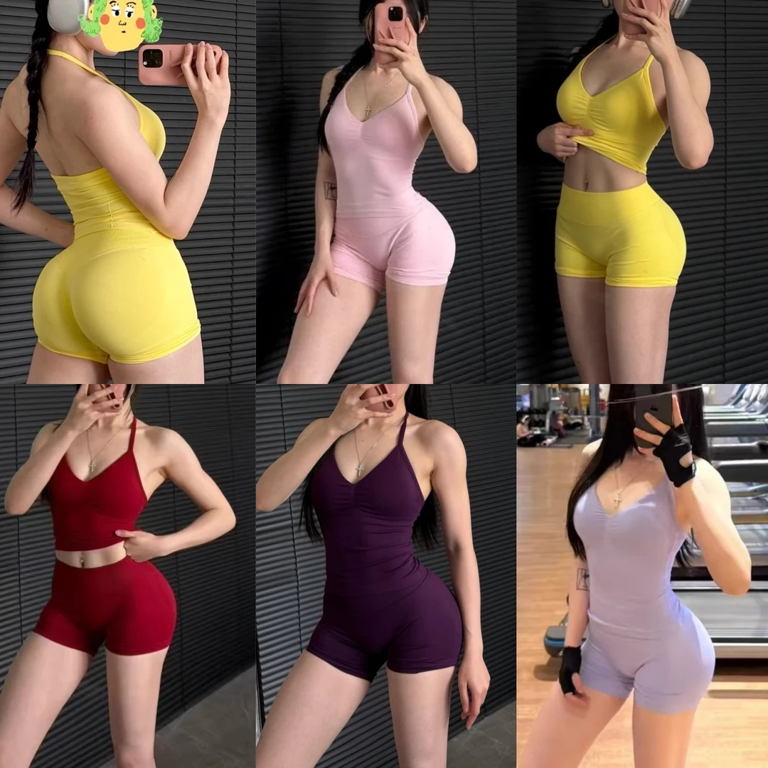 欧美风Impact独家新品Df系列高强度露背带胸垫挂脖一体运动背心女