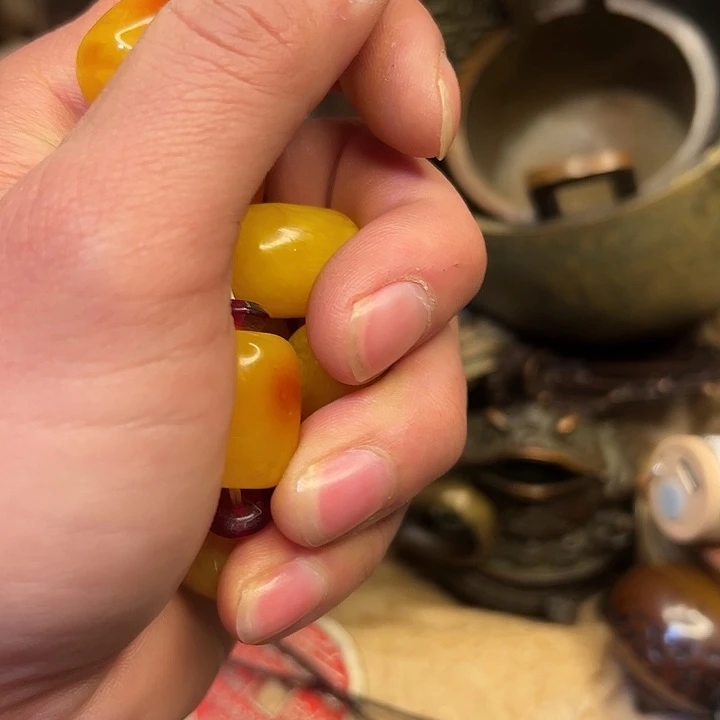 琥珀手链未镶嵌蜜蜡手串串门子弹