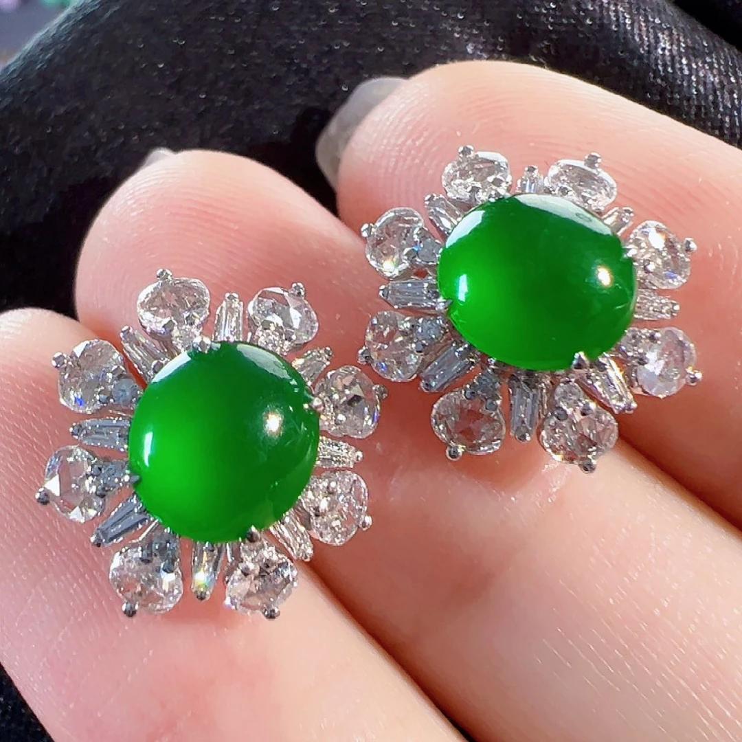 翡翠18K金镶嵌耳饰【福利款】签收后24小时鉴赏期