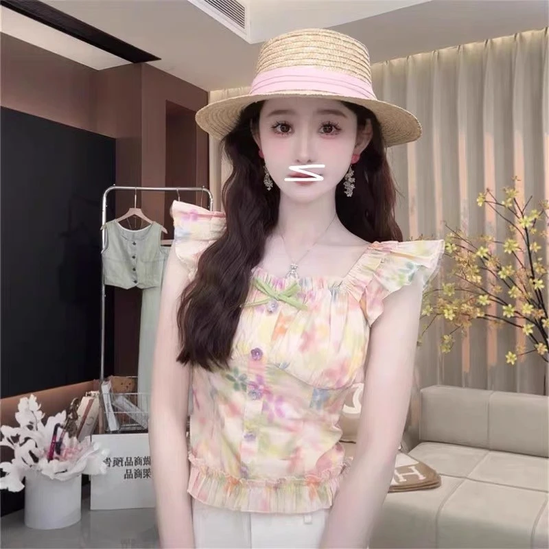 定制●【花间呢喃】甜美小清新少女感花朵设计感上衣LNSX5Y1598