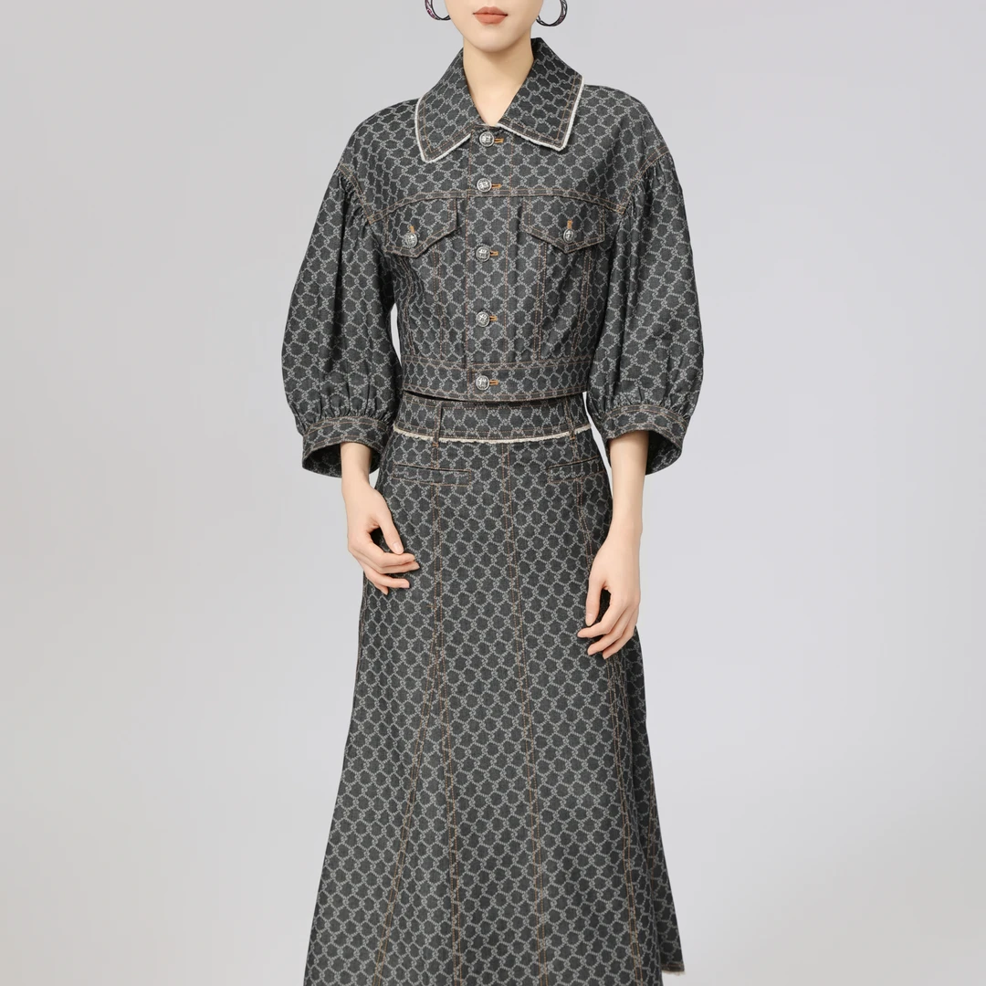 AMASS/阿玛施25春季新款上衣气质提花百搭设计款短板外套540003