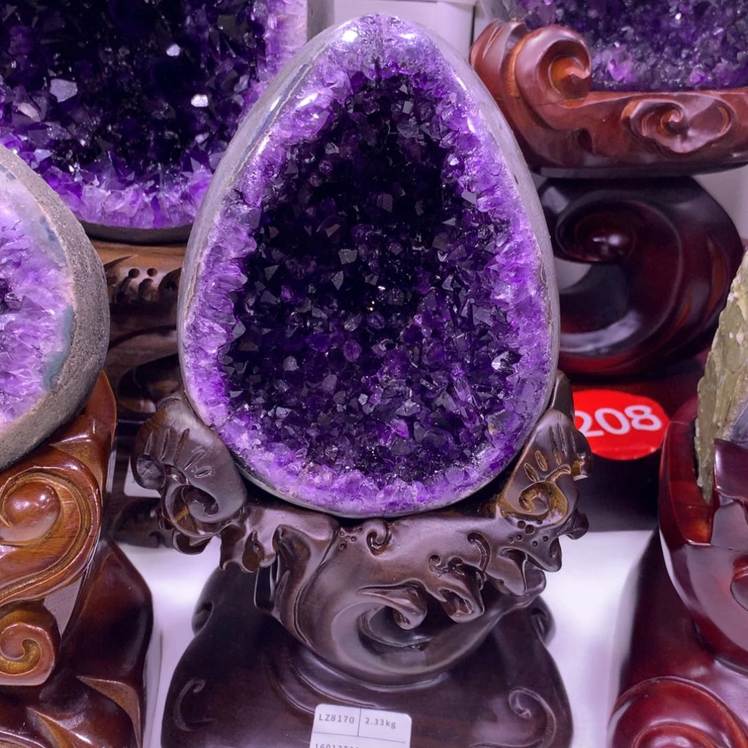 未镶嵌大型摆件（非配饰）紫晶乌拉圭恐龙蛋摆件