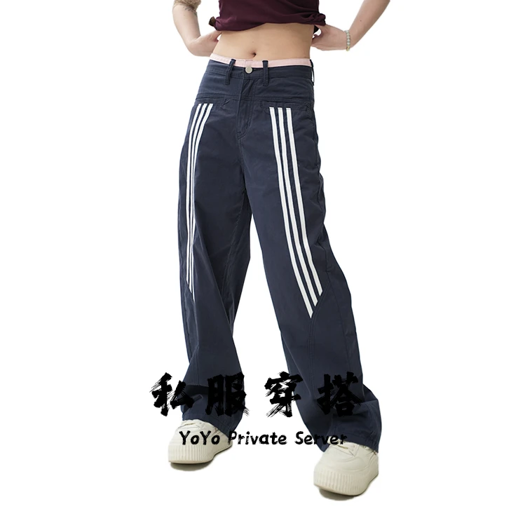 【YOYO专属】夏款2025设计小众阿迪弯刀直筒休闲百搭牛仔裤6074