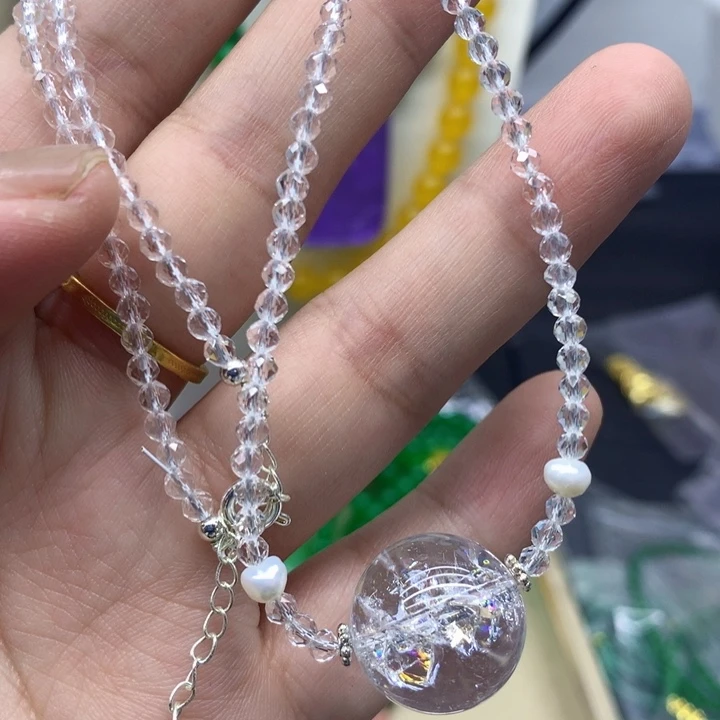 银S925镶嵌颈饰水晶吊坠