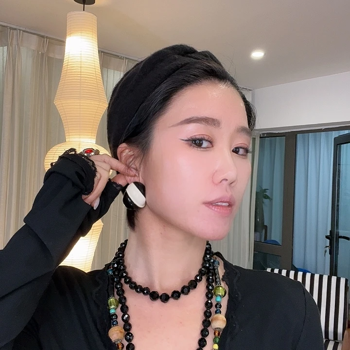 合成碳硅石铜合金中古珐琅彩耳夹