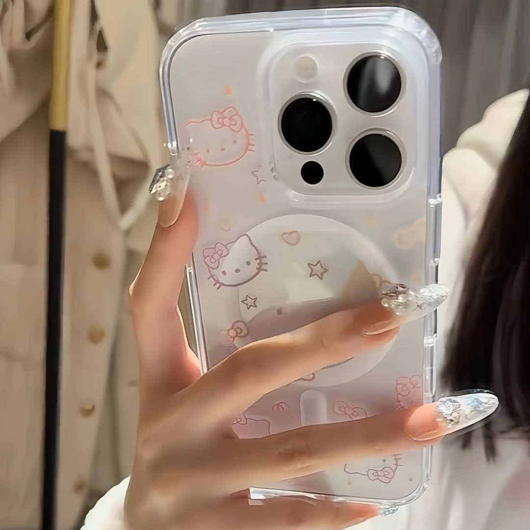欧克里里星星Kitty适用苹果14/15/16promax高透磁吸13/12手机壳11
