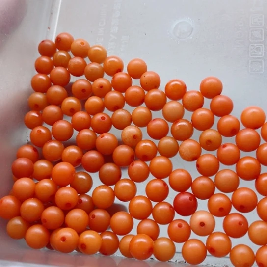 白玉菩提吊坠瑕疵10橘色圆珠134颗