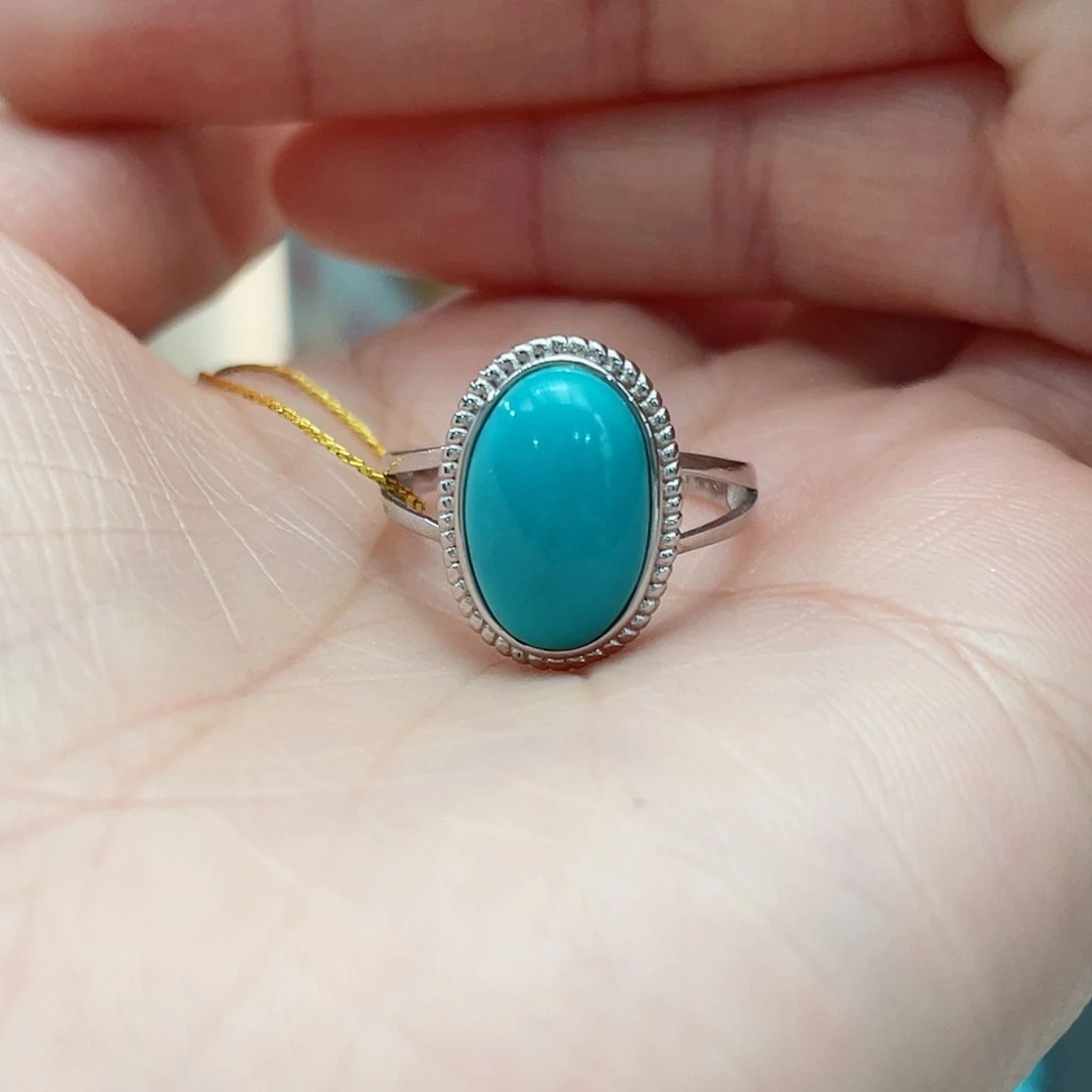 绿松石戒指银S925镶嵌