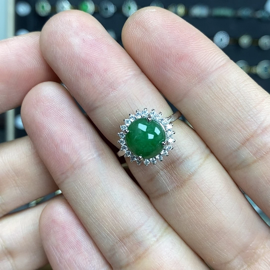翡翠银S925镶嵌戒指
