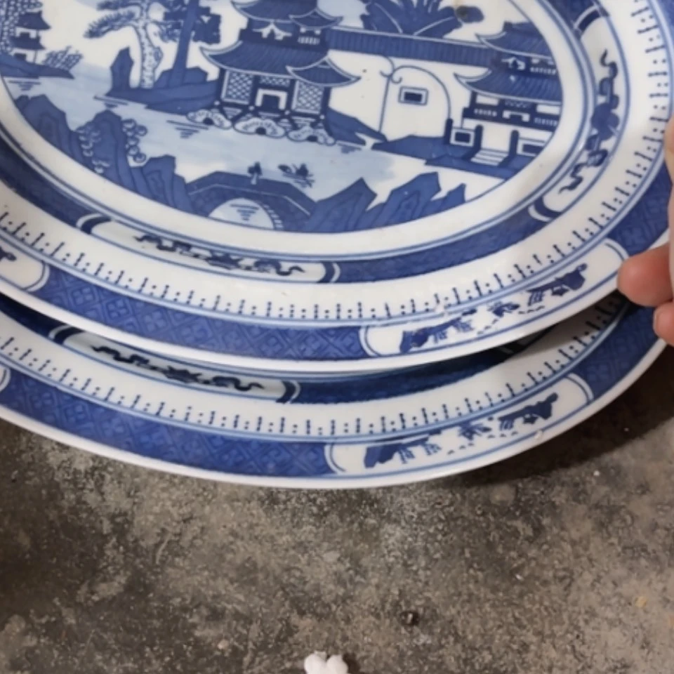 【闪购商品】紫砂茶盘天*盈青花盘2个