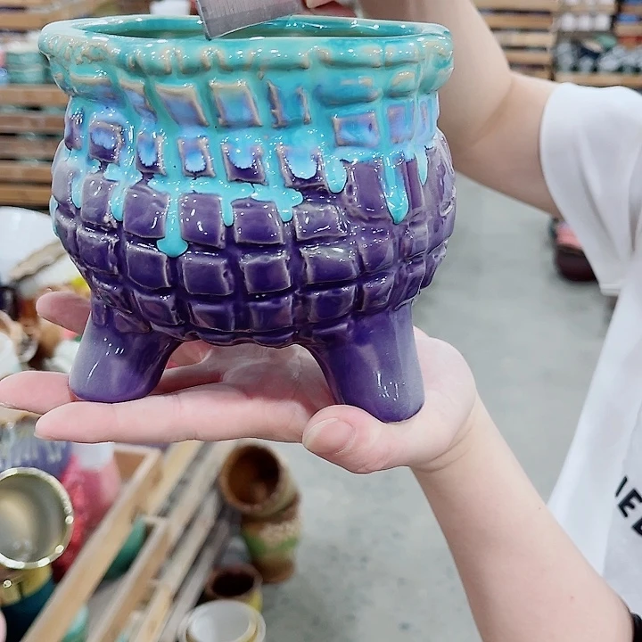 有孔，凑10元包邮陶瓷花盆发货！