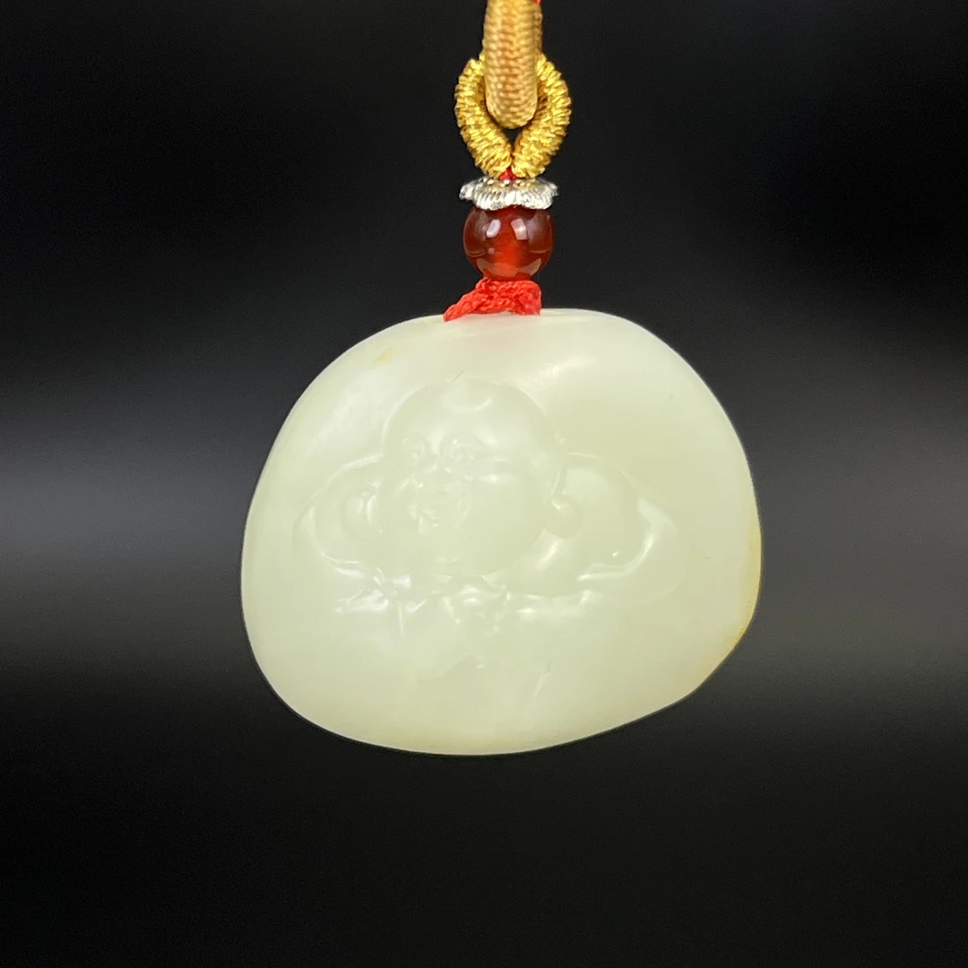 "民国和田玉弥勒佛/ DL413791/ 古玩/收藏/德州文物"