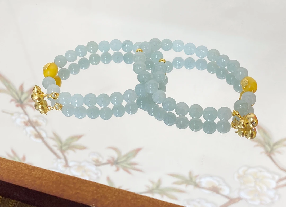 天然翡翠A货—晴水葫芦S925银手串*卡7.2 多样性发其一