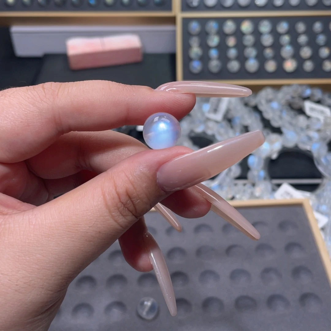 未镶嵌颈饰长石饭***）蓝月光单珠12.4mm