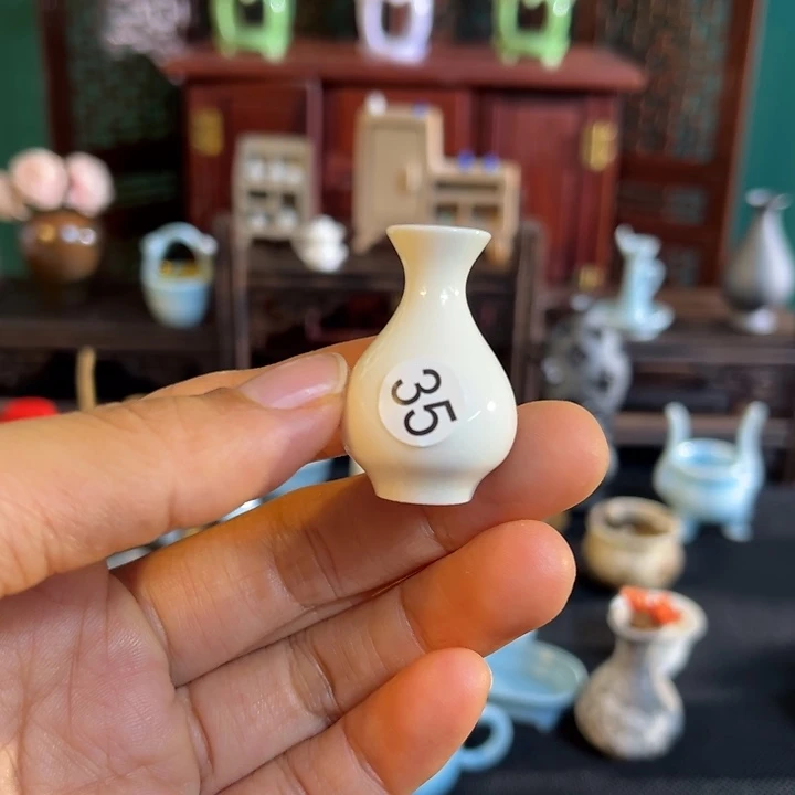 摆件微陶老王迷你花瓶