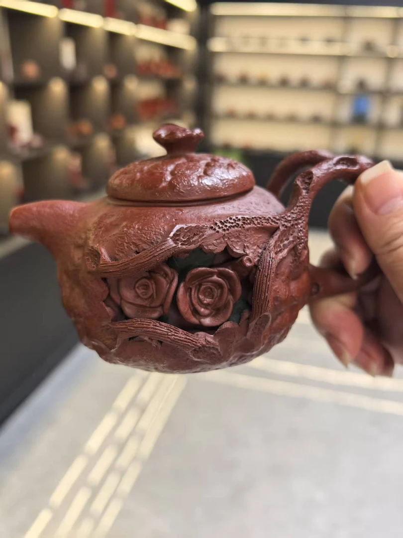 花供春大红袍朱泥全手工紫砂壶