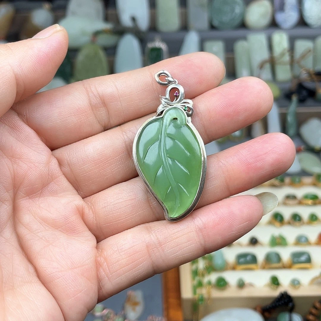 和田玉银S925镶嵌颈饰太*L