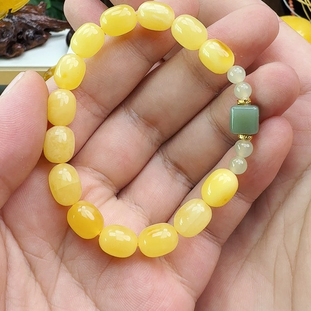 蜜蜡颈饰未镶嵌假一赔十，20