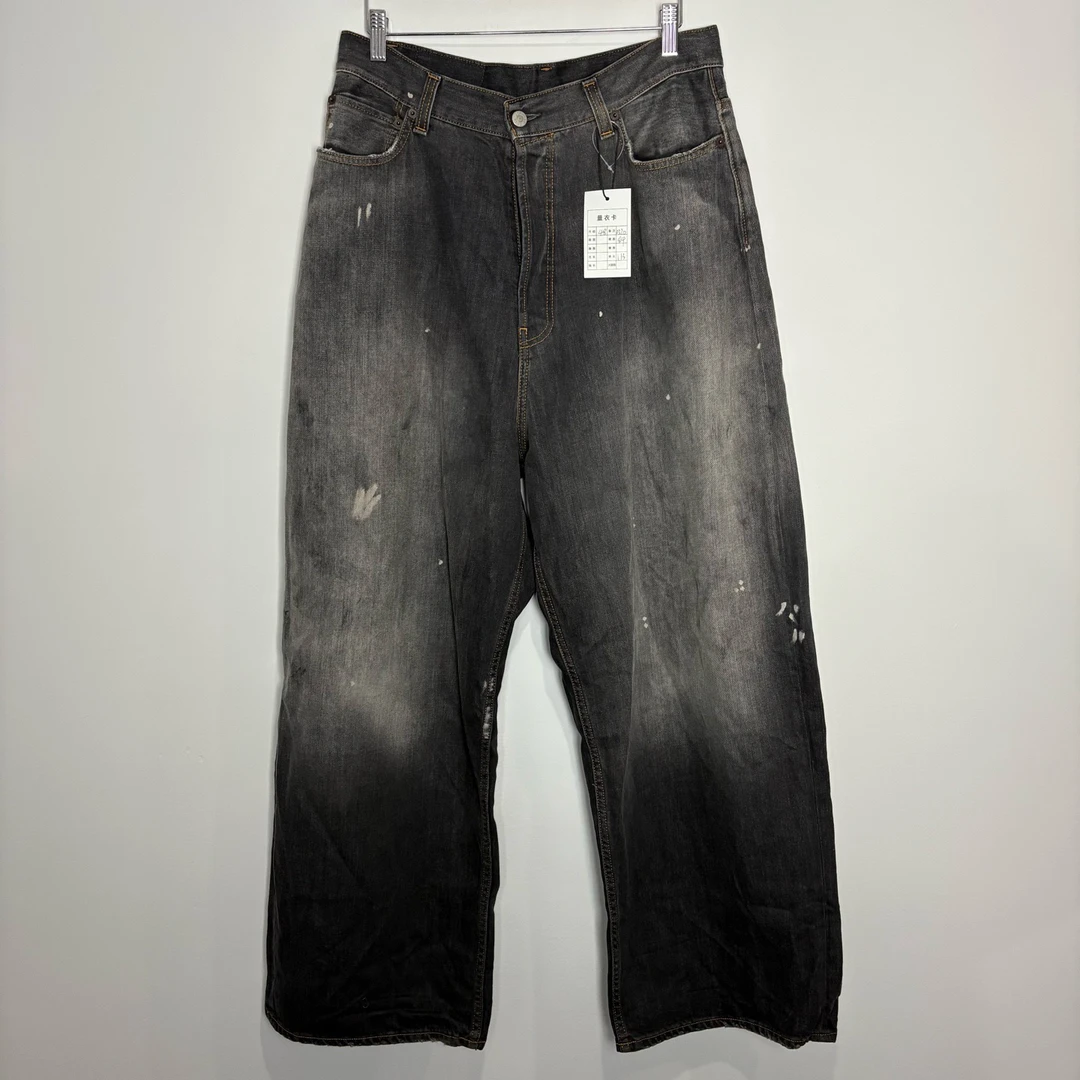 99新 Acne studio （vd）2023M Baggy 做旧阔腿牛仔裤 0370