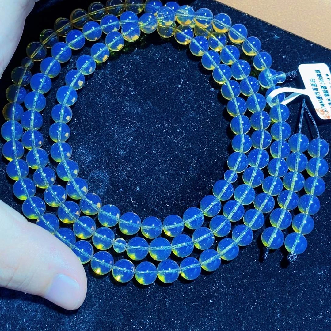 蓝珀未镶嵌珠宝奇石7mm墨西哥108