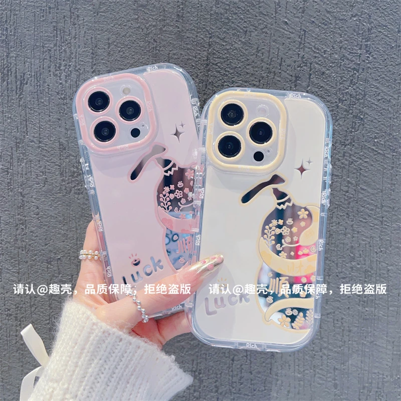 镜面奶油壳适用苹果16/iPhone/华为荣耀/OPPO/VIVO/小米手机壳潮