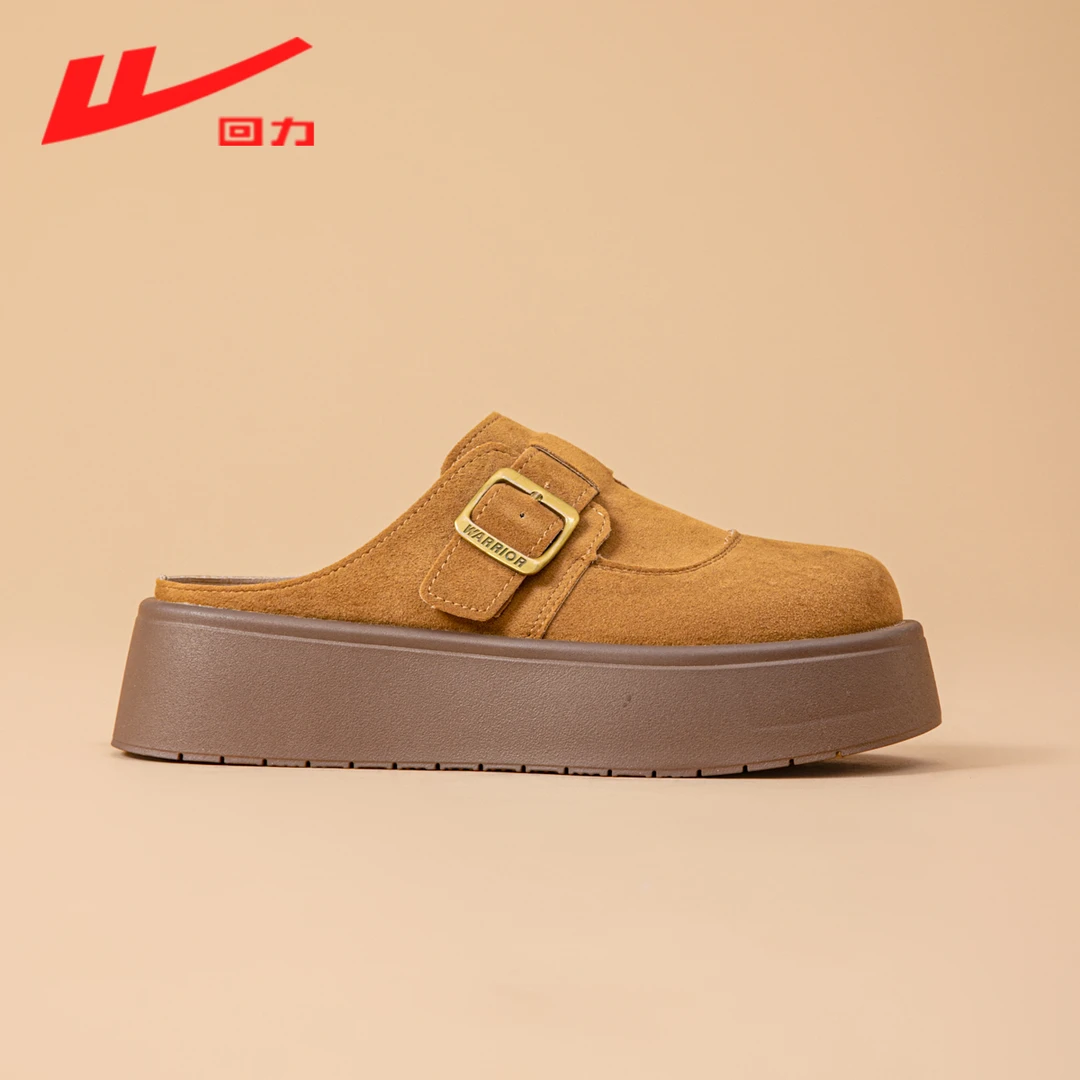 回力女鞋小个子增高厚底2025夏季百搭女一脚蹬包头半拖勃肯鞋2355