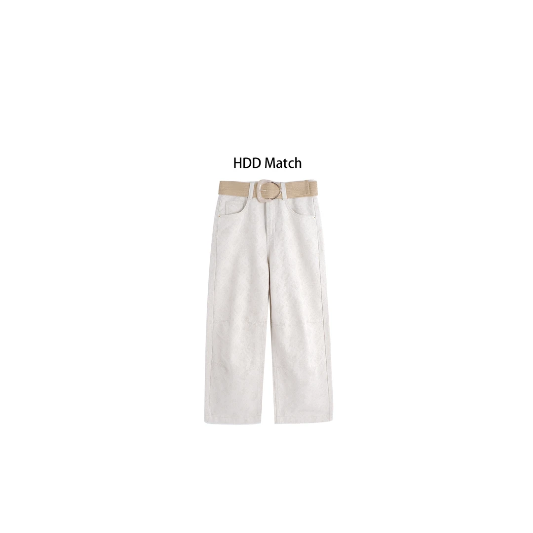 HDD Clothing "满目星河"春夏女款亮线八九分腰带牛仔裤 Y7395