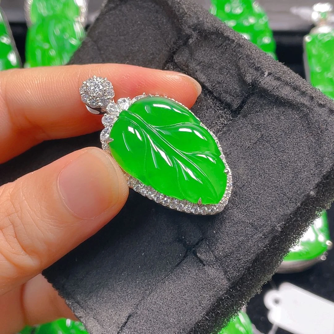 翡翠银S925镶嵌吊坠(不含链)