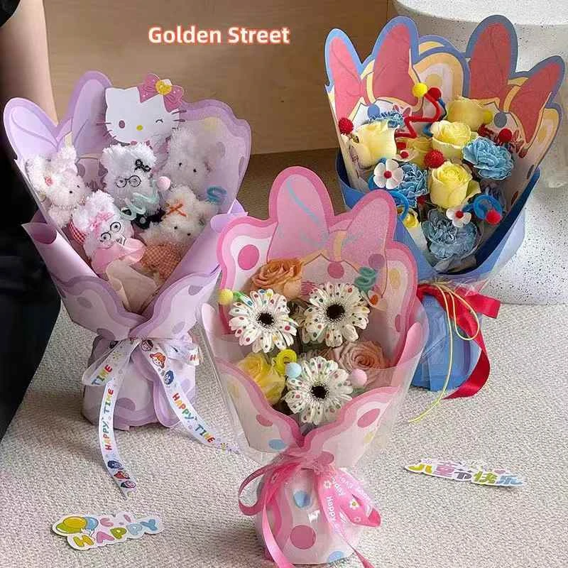 新款六一在逃公主网红纸花束花店零食鲜花手工diy材料六一礼物