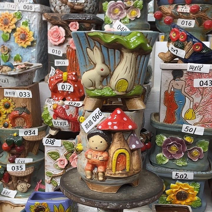 粗陶材质多肉花盆