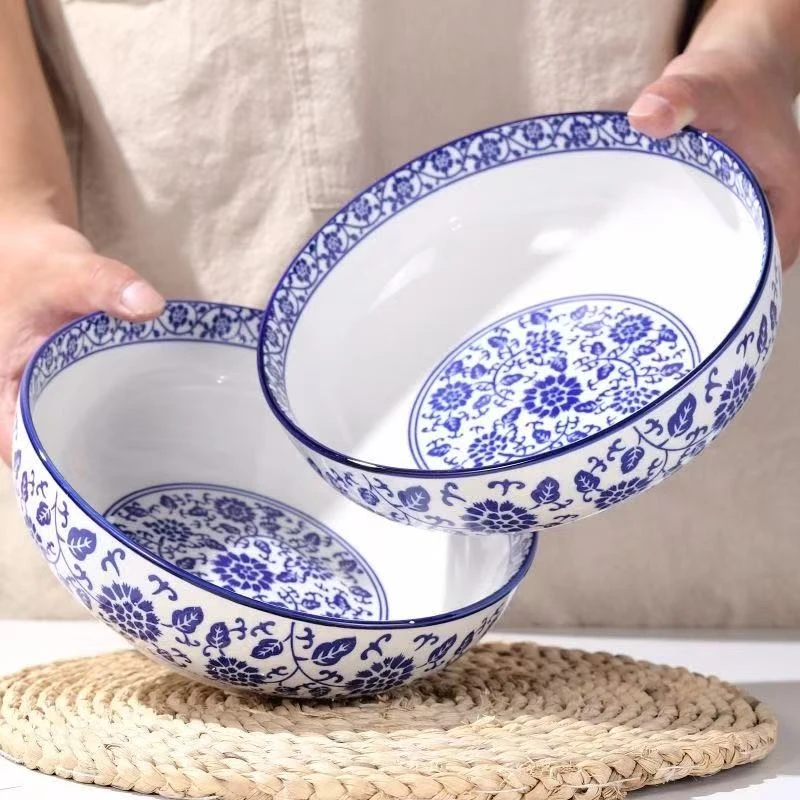 【单个装】8英寸青花釉下彩面碗可装毛血旺酸菜鱼家用陶瓷餐具