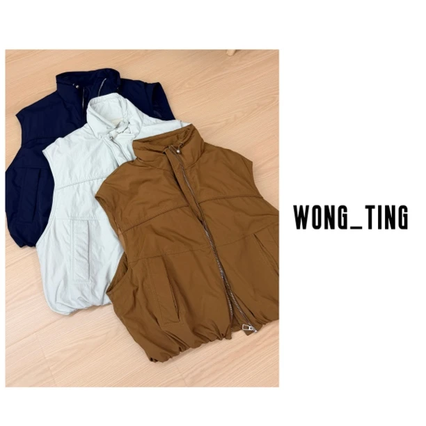 wong_ting小众设计师三色鹅绒羽绒服百搭马夹7729