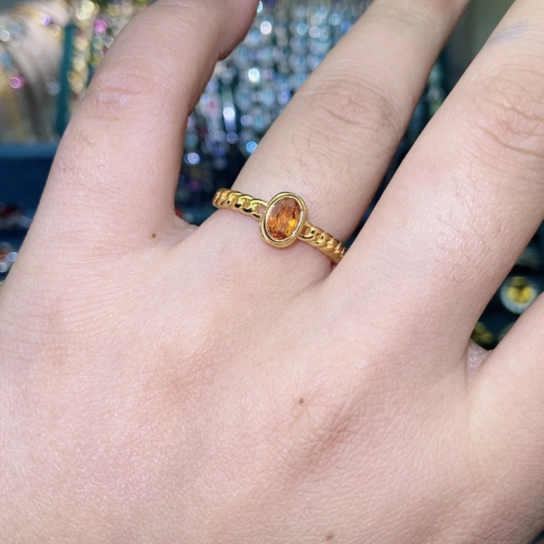 银S925镶嵌戒指黄晶