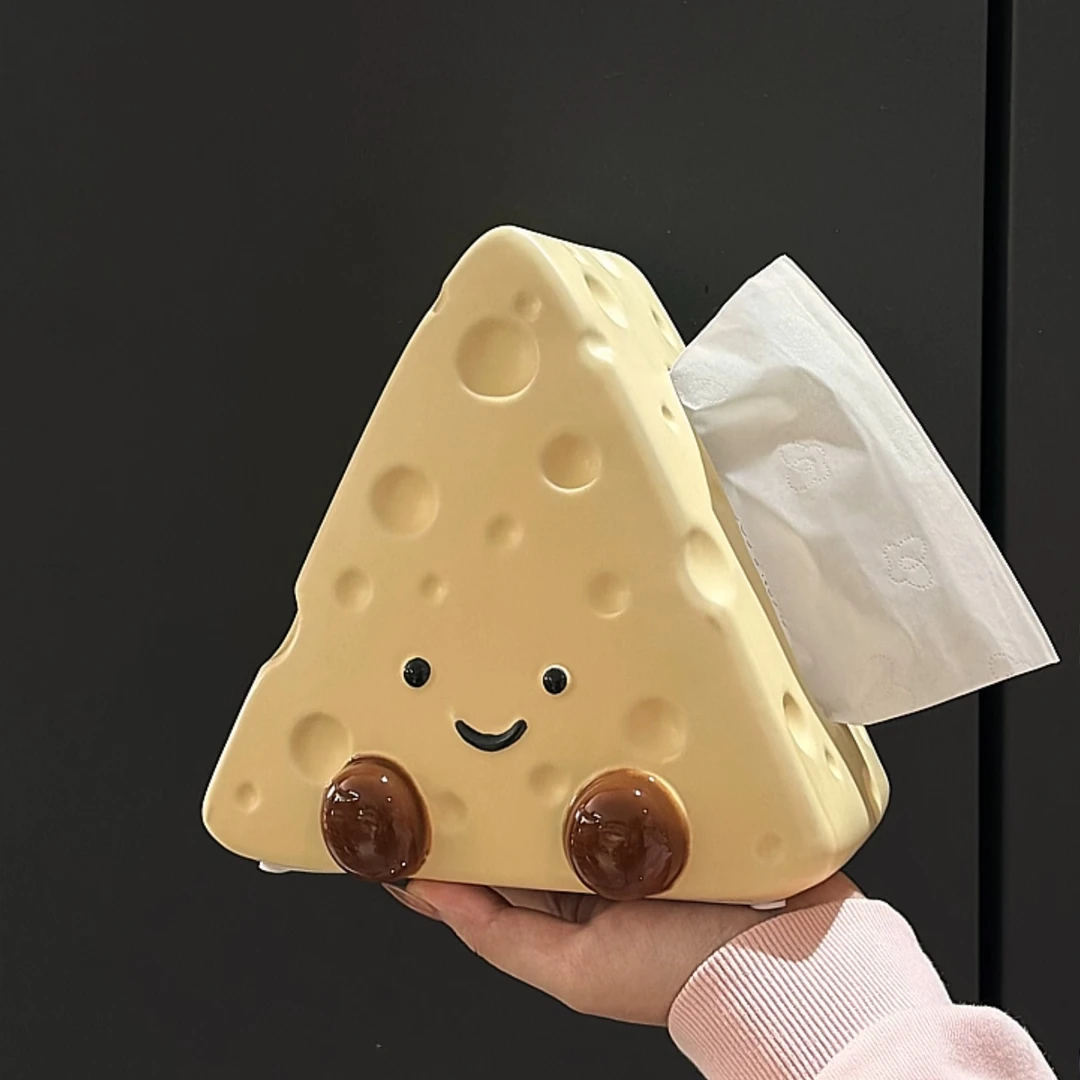 MOMO奶油风可爱纸巾盒餐桌创意客厅茶几卡通装饰摆件陶瓷梳妆台