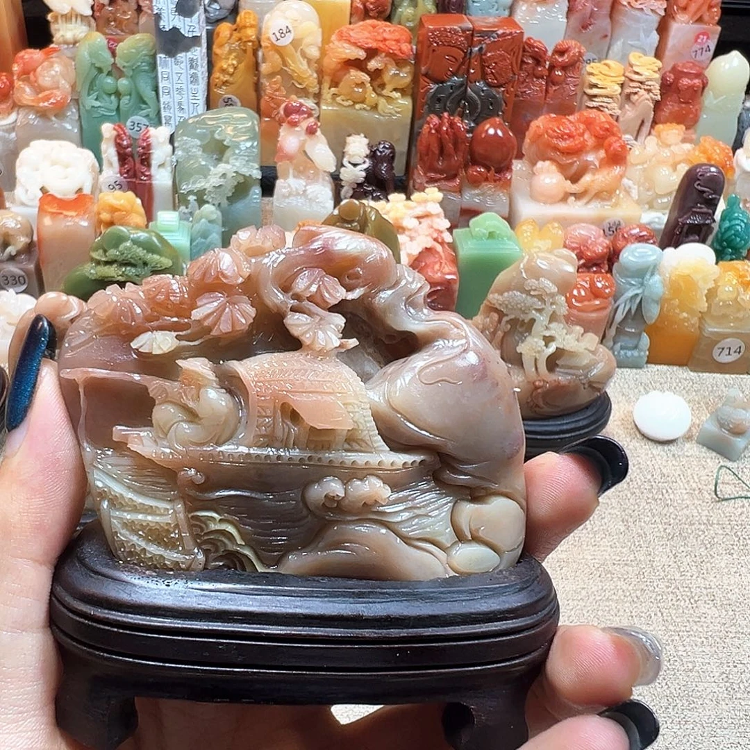 簧***城寿山石印石寿山石雕刻