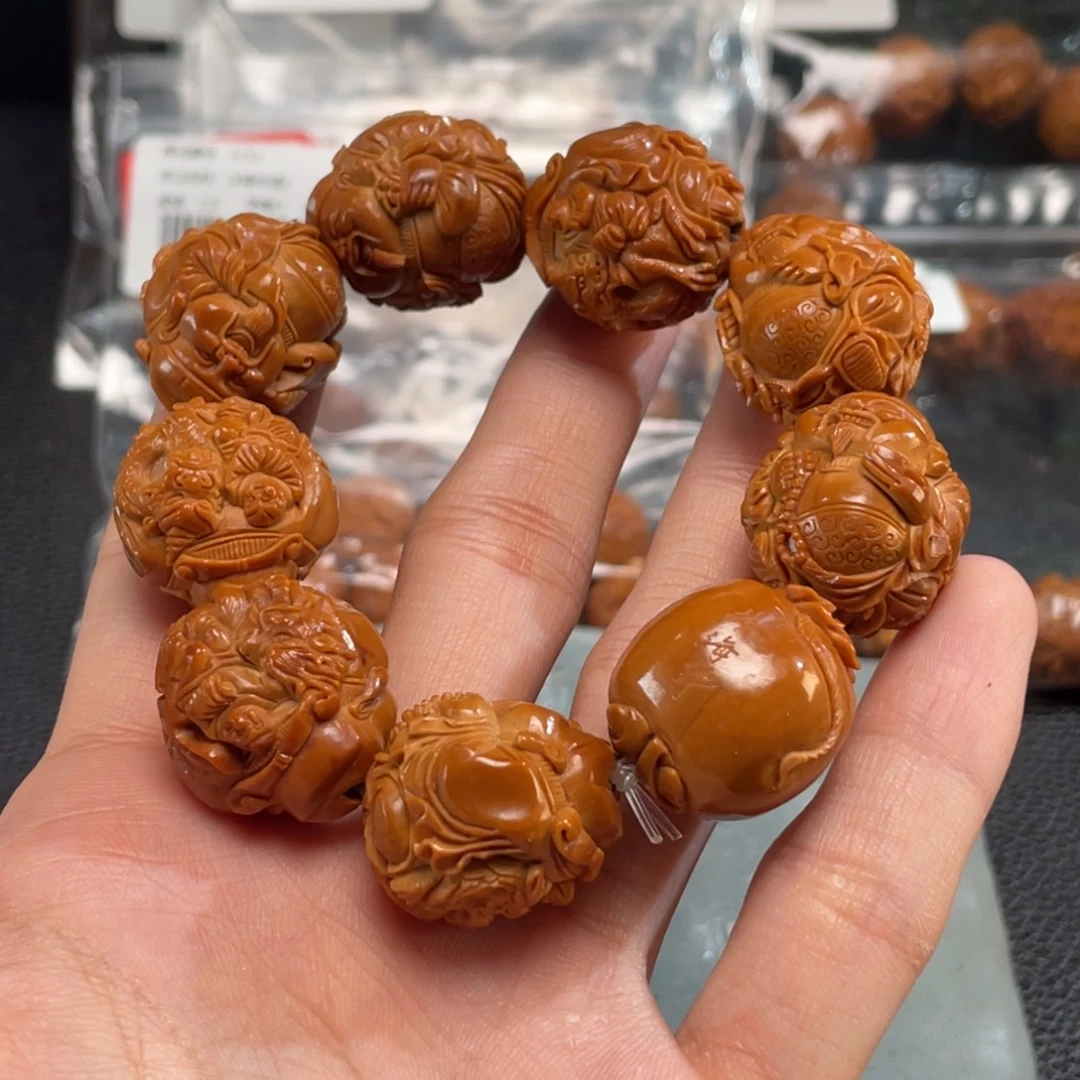 ****橄榄核手串/手链瑞兽童子财神2.2B6780福利