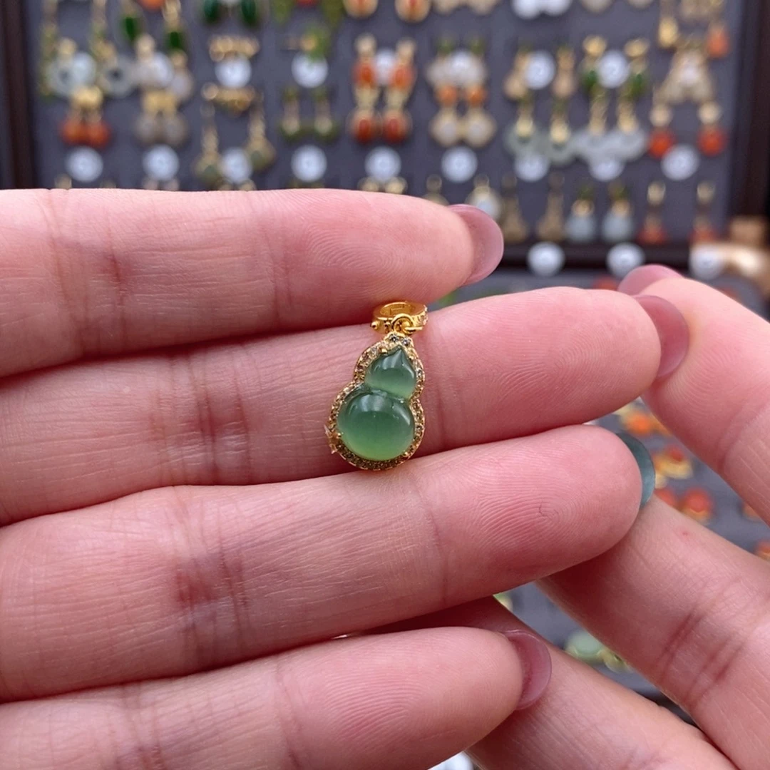 银S925镶嵌和田玉耳饰晨*