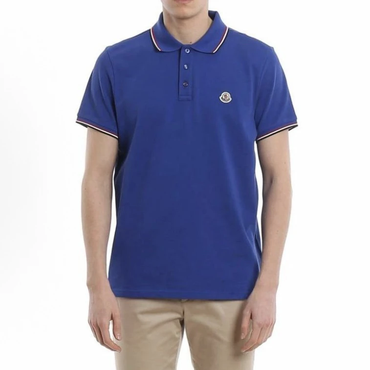 未使用 MONCLER 蓝色胸前徽标logo短袖Polo衫/尺码XXL