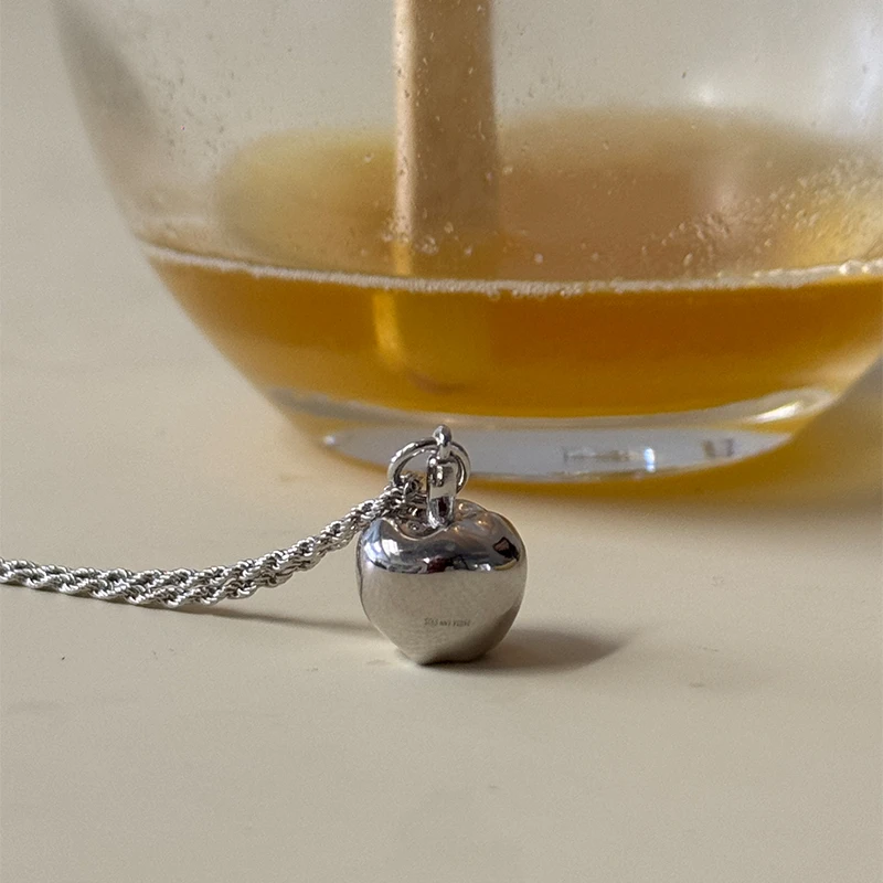 坠链均925银 PAUSA ANN s925 小众设计立体苹果好运春夏搭配项链