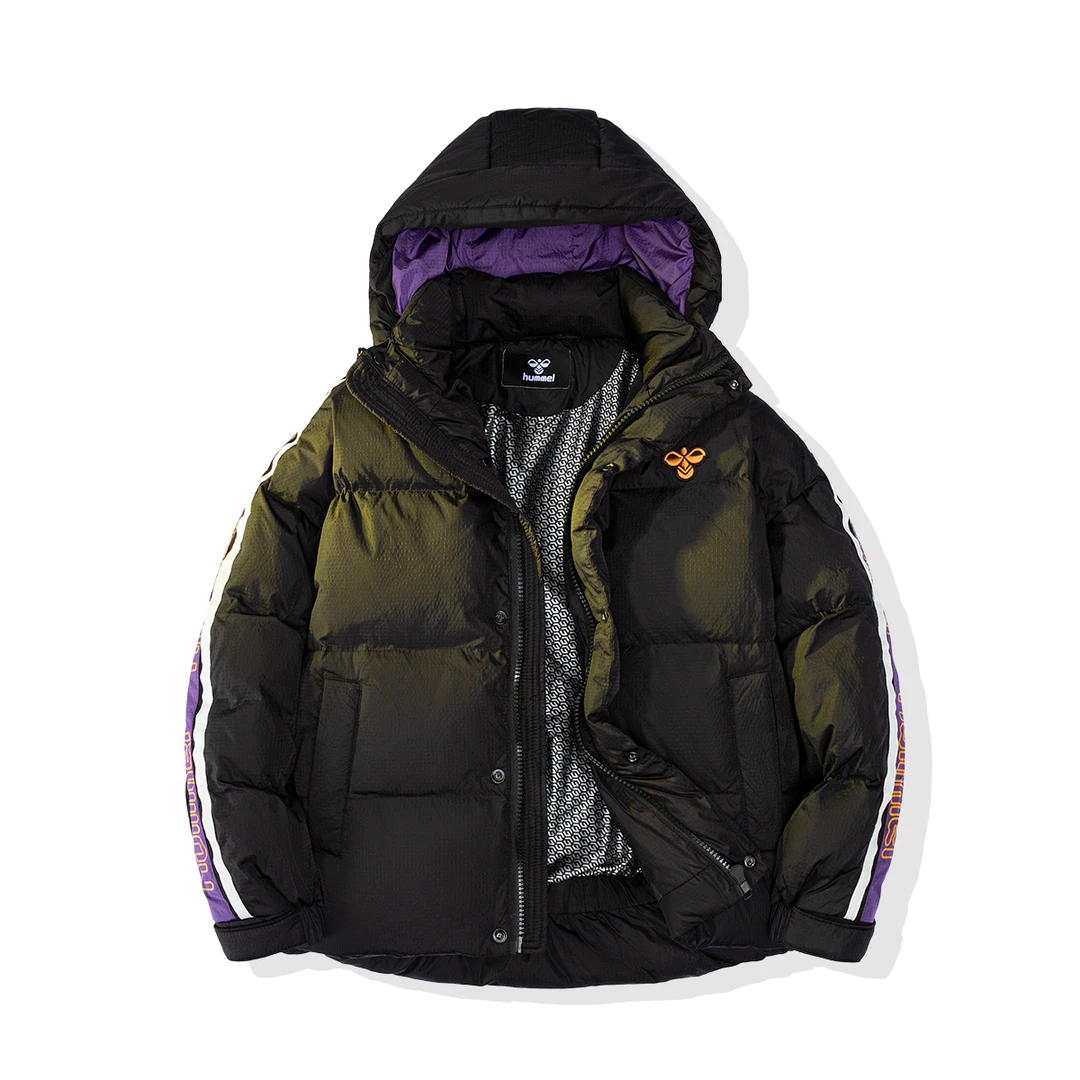 HUMMEL时尚户外男士加热羽绒服休闲保暖宽松连帽秋冬男女同款加厚