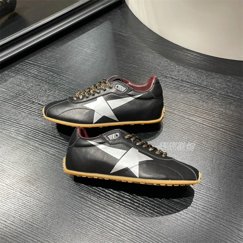 德训鞋脏脏鞋复古3代手工做旧新款小脏鞋女真皮豹纹25百搭休闲鞋