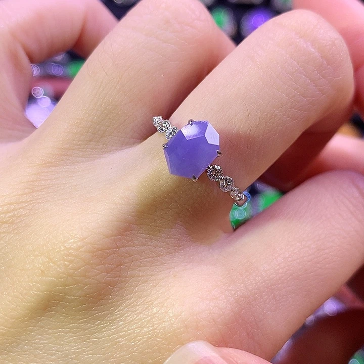 腊***冰翡翠18K金镶嵌吊坠(不含链)