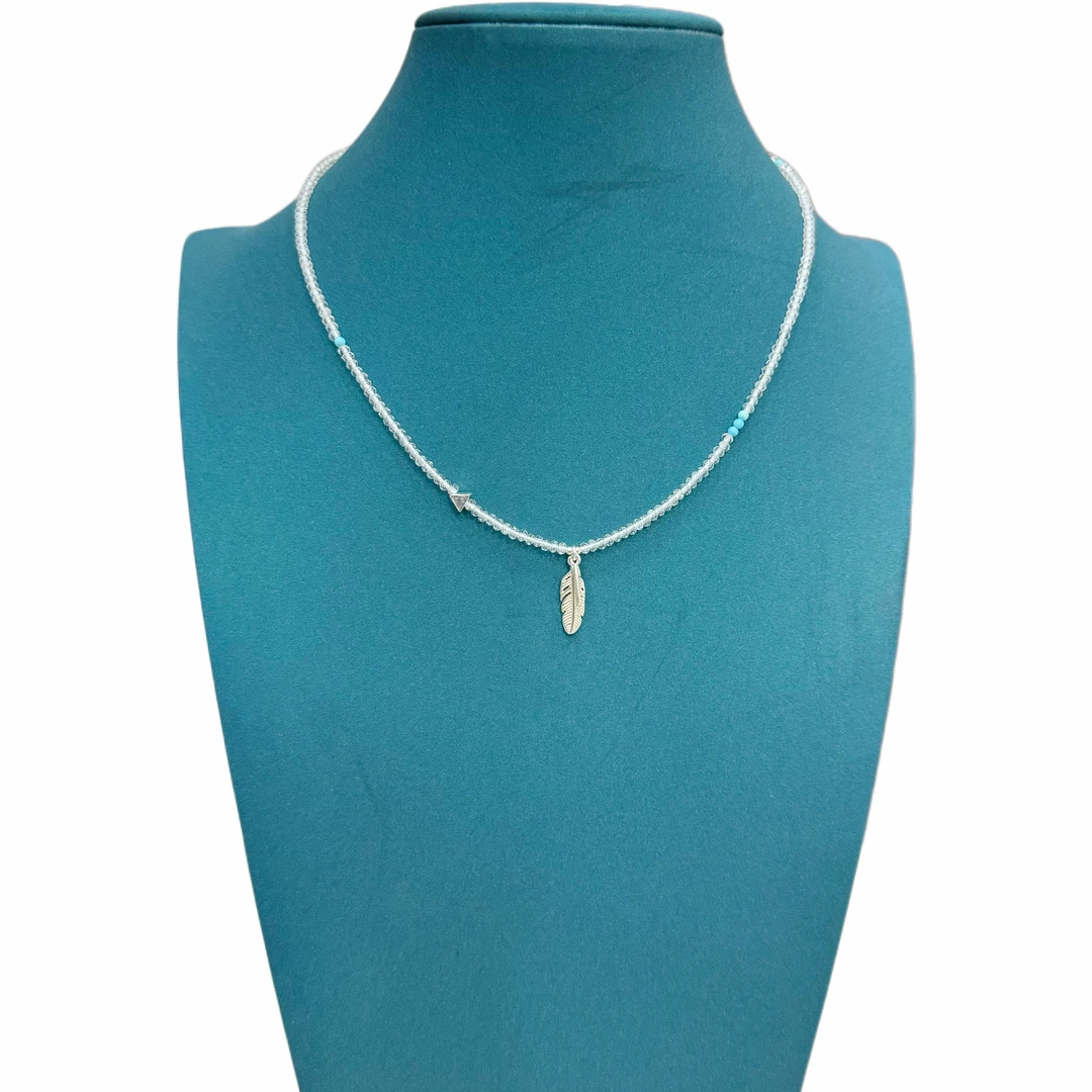 吊坠925银 VANDERXIU 925羽毛钻切割公主水晶项链