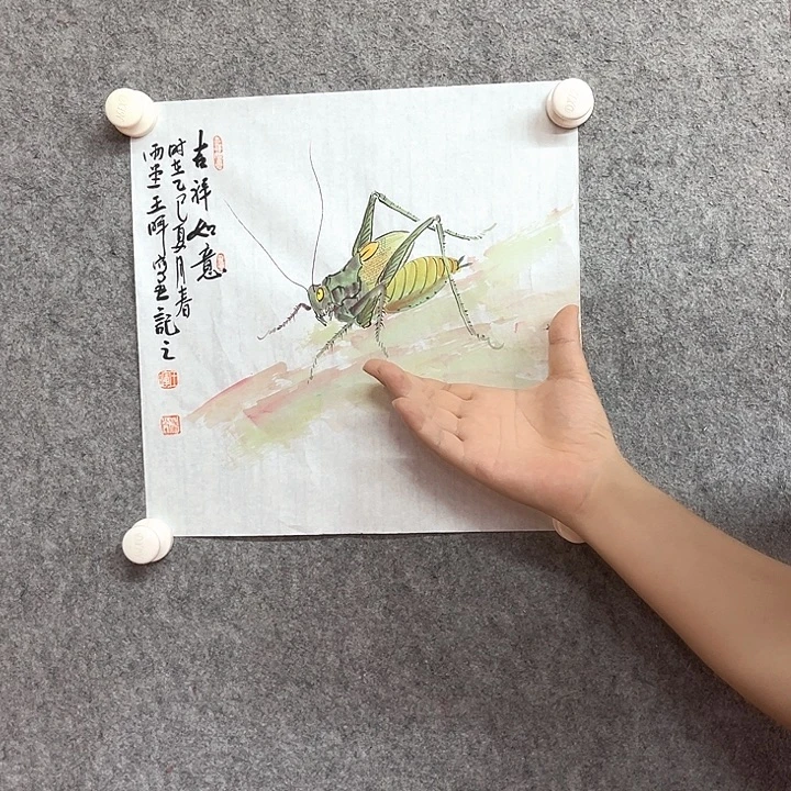 国画蝈蝈绘画作品