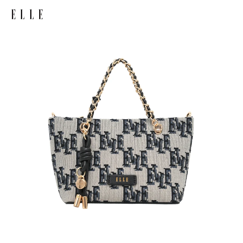 ELLE【新款托特包】25年夏季新款轻奢百搭女包提花托特斜挎包46982