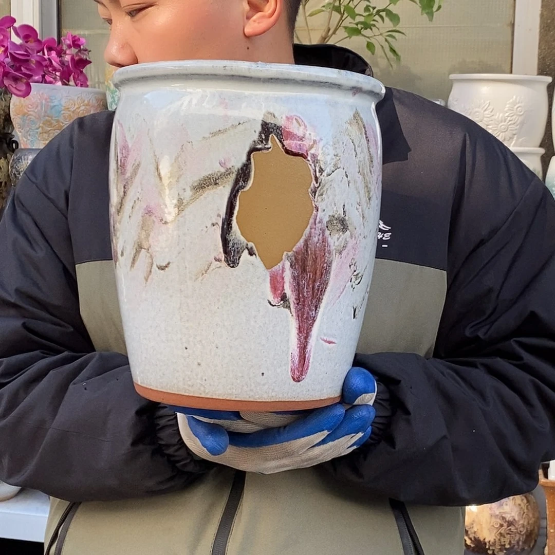 花盆紫砂口20高25瑕疵