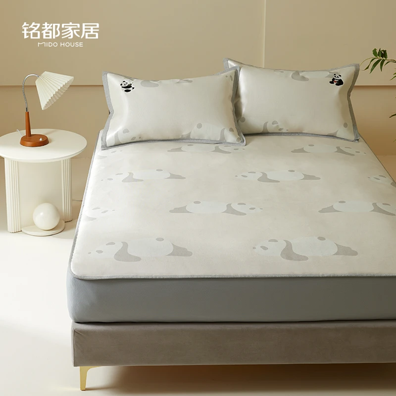 MIDOHOUSE「趴趴熊凉席」冰丝凉席床笠款空调软冰席可折叠凉感舒适