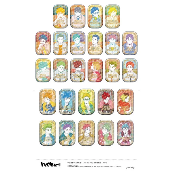 排球少年 烫金方吧唧徽章 1弹/2弹  盲盒（直播间盲盒拆卡）