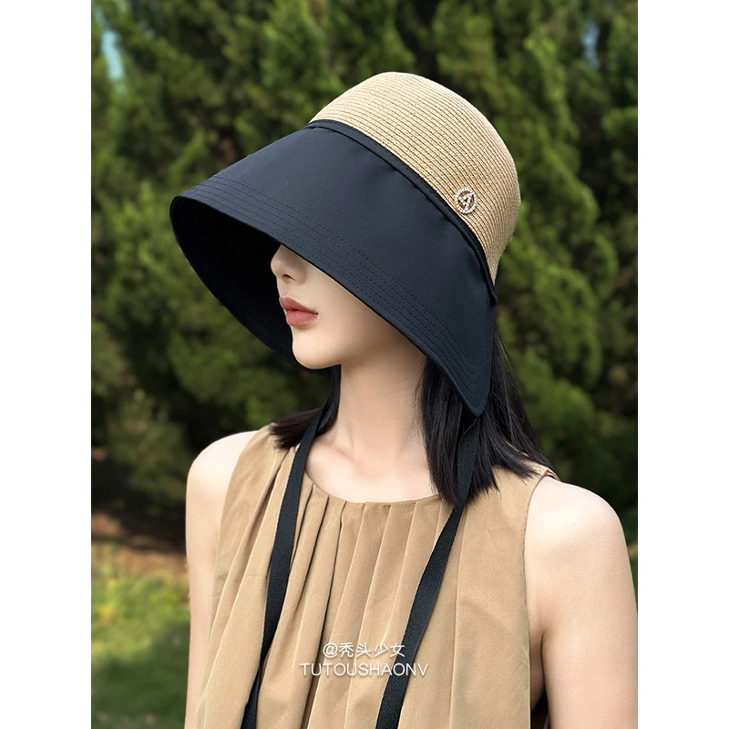 百搭渔夫帽子女夏季显脸小脸大适合防紫外线遮阳防晒太阳帽遮阳帽